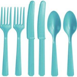 Talheres Reutilizáveis ​​Turquesa - Sortidas 24 pk