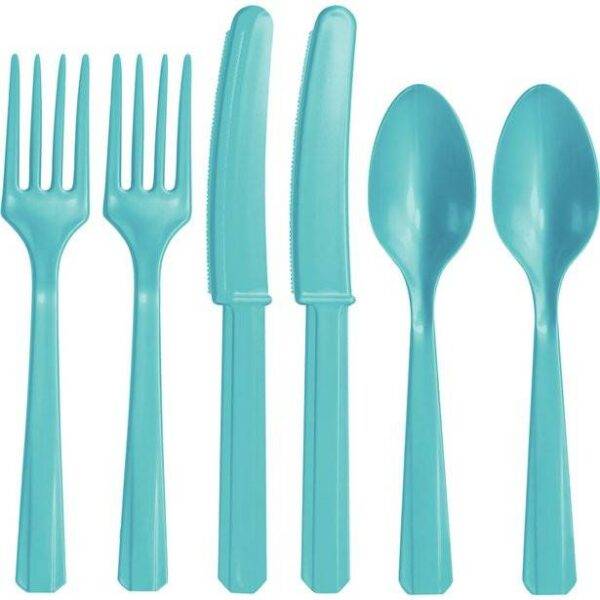 Talheres Reutilizáveis ​​Turquesa - Sortidas 24 pk