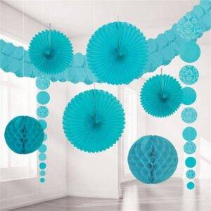 Robins Egg Blue Damask Kit de decoração