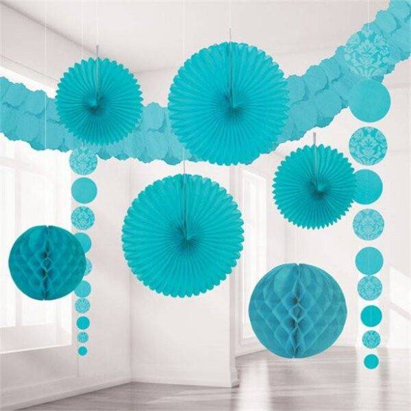 Robins Egg Blue Damask Kit de decoração