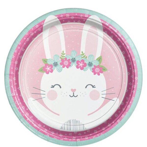 Prato de Jantar para Coelhinho de Aniversário - 23 cm