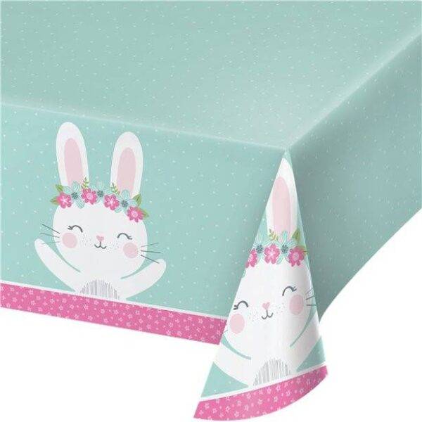Toalha de Mesa de Coelhinho de Aniversário -1.2 m x 1.8 m
