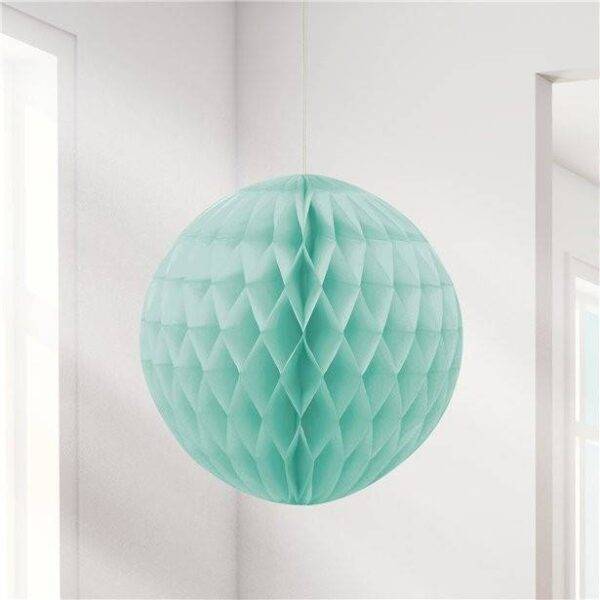 Decoração de bola de favo de mel verde menta - 20 cm