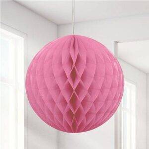Decoração de bola de favo de mel Rosa Choque - 20 cm