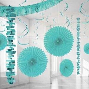 Novo Kit de Decoração de Papel e Folha Turquesa