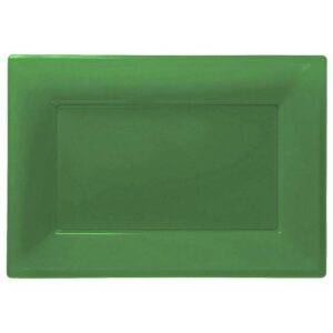 Travessas de Plástico Verde - 23 cm x 32 cm