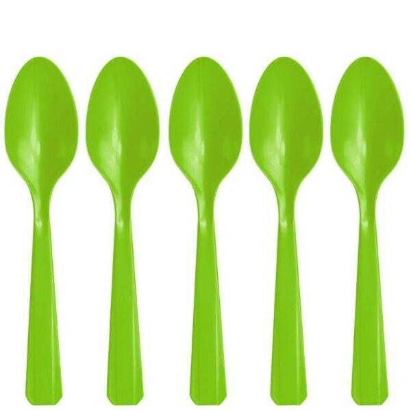 Colheres de plástico reutilizáveis Verde Lima