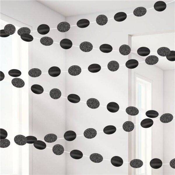Decorações de corda de suspensão de glitter preto