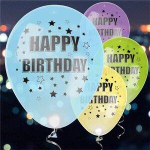 Balões de látex de feliz aniversário LED 11 "