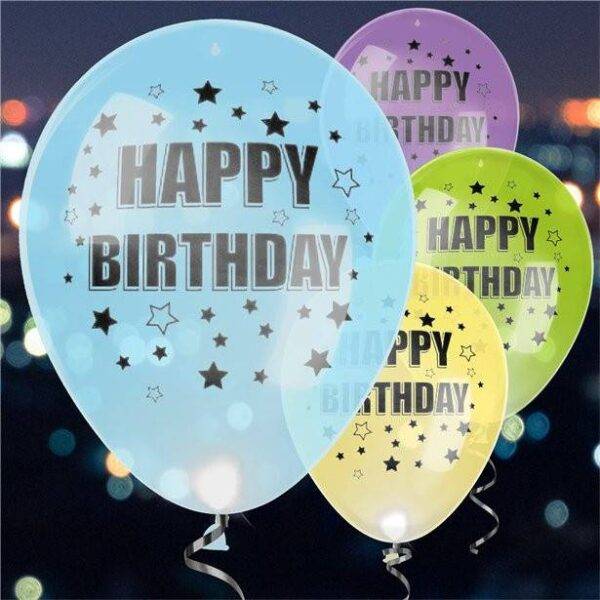 Balões de látex de feliz aniversário LED 11 "