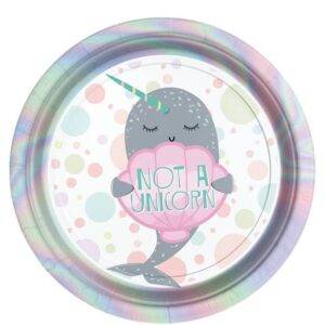 Pratos de Papel para Festas Narwhal - 23 cm