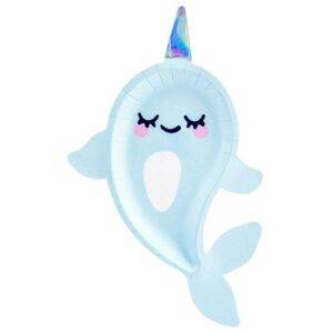 Pratos de Papel para Festas Narwhal - 23 cm