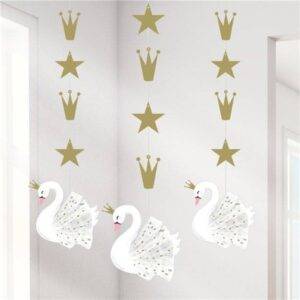 Grinalda Happy Birthday Rosa Pastel e Dourado - 1,7 m