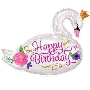 Balão SuperShape de feliz aniversário, lindo cisne - folha de 29 "