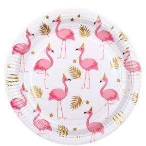 Pratos de Papel Flamingo - 23 cm
