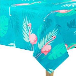 Toalha de Mesa Flamingo em Plástico - 1,8 m x 1,3 m