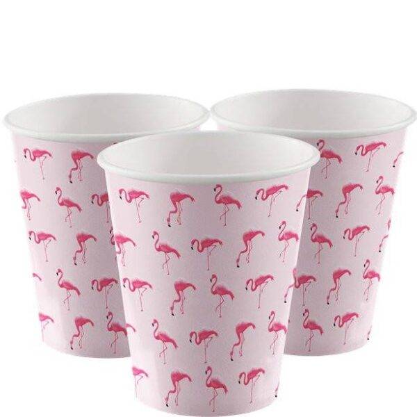 Copos de Papel Flamingo Paradise - 250 ml