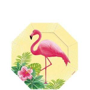 Pratos de Sobremesa de Papel Flamingo Paradise - 18 cm