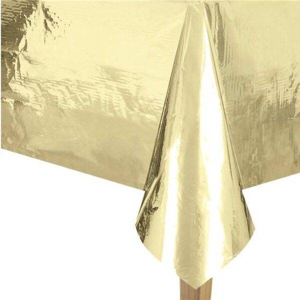 Toalha de mesa metálica em folha de ouro - 1,4 m x 2,7 m