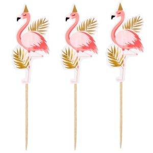 Palitos de Cocktail de Madeira Flamingo