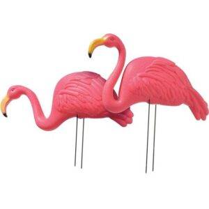 2 DECORAÇÕES DE JARDIM FLAMINGOS