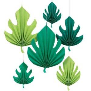 Decorações de folhas tropicais - tamanhos variados