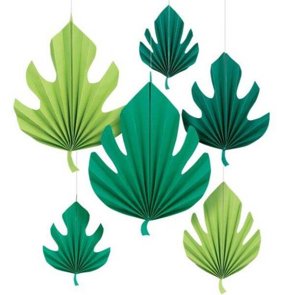 Decorações de folhas tropicais - tamanhos variados