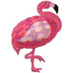 Balão Iridescente SuperShape Flamingo Rosa - Folha de 33 "