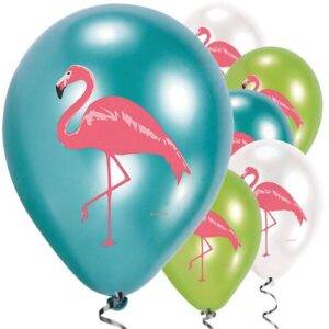 6 Balões Flamingo Paradise - Látex de 11 "