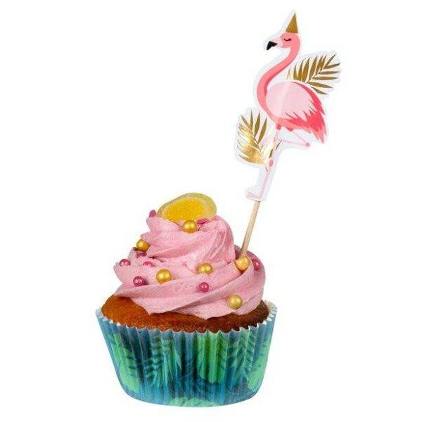 Formas de cupcake papel do flamingo