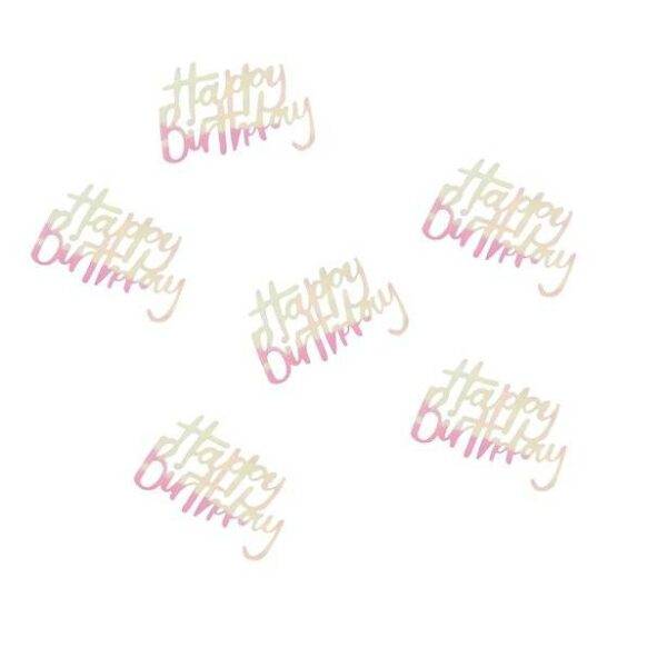 Confetes perolizados de feliz aniversário