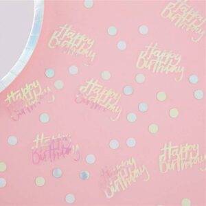 Confetes perolizados de feliz aniversário