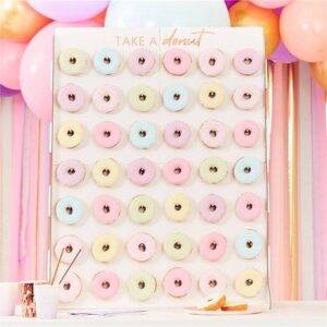 Parede de Donuts rosa & ouro