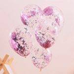 Mimos de Balões com Glitter Rosa - 12 "de Látex