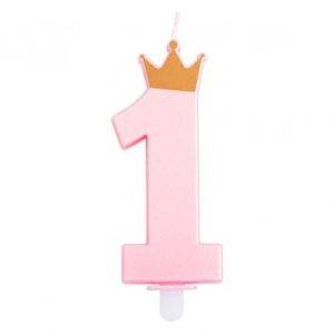 VELA ANIVERSÁRIO 9,5CM Nº1 COM COROA
