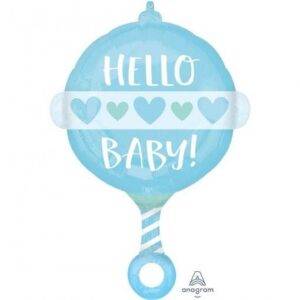 BALÃO FOIL 43X60CM BABY BOY RATTLE