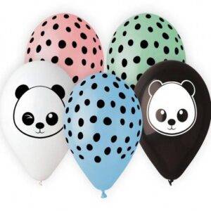5 BALÕES LATEX 13'' DOTS PANDA