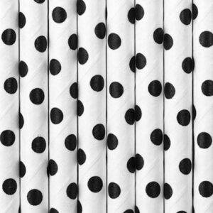 10 PALHINHAS DE PAPEL BOLAS PRETO