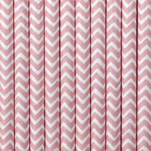 10 PALHINHAS DE PAPEL CHEVRON ROSA CLARO