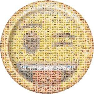 8 Pratos 23 cm Emoji
