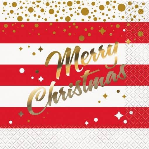 16 GUARDANAPOS 33 CM GOLD SPARKLE CHRISTMAS
