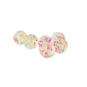 8 BOLAS SALTITONAS COM CONFETTIS COLORIDOS