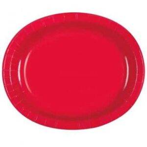 8 PRATOS OVAIS VERMELHO