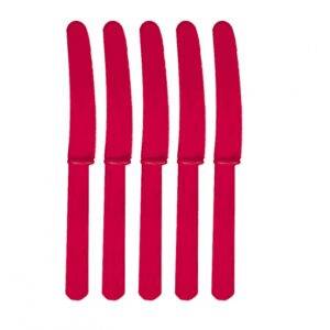 10 FACAS DE PLÁSTICO VERMELHO