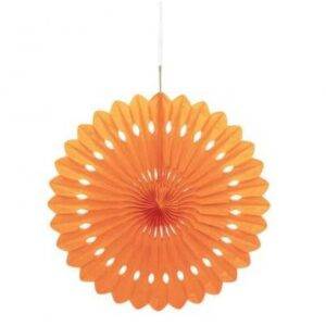 ROSETA DECORATIVA PAPEL 16'' LARANJA