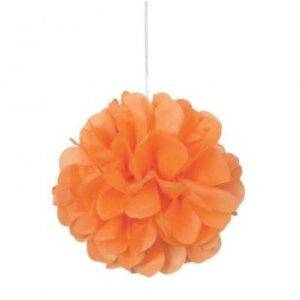 3 MINI PUFF DECORATIVO PAPEL LARANJA