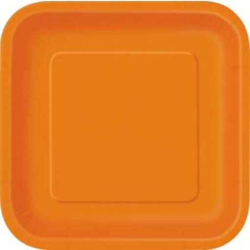 14 PRATOS QUADRADOS 23 CM LARANJA
