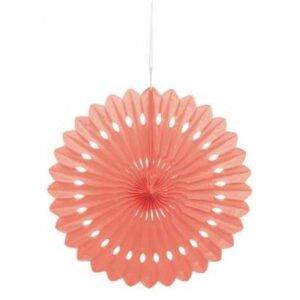 ROSETA DECORATIVA PAPEL 16'' CORAL