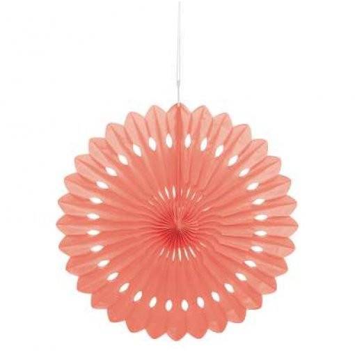 ROSETA DECORATIVA PAPEL 16'' CORAL