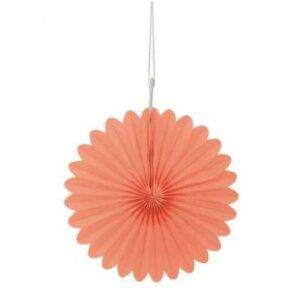 3 MINI ROSETA DECORATIVA PAPEL 6'' CORAL